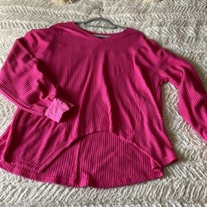 Dokotoo Women Waffle Knit Tops Fashion Long Lantern Sleeve Casual Blouses V Neck